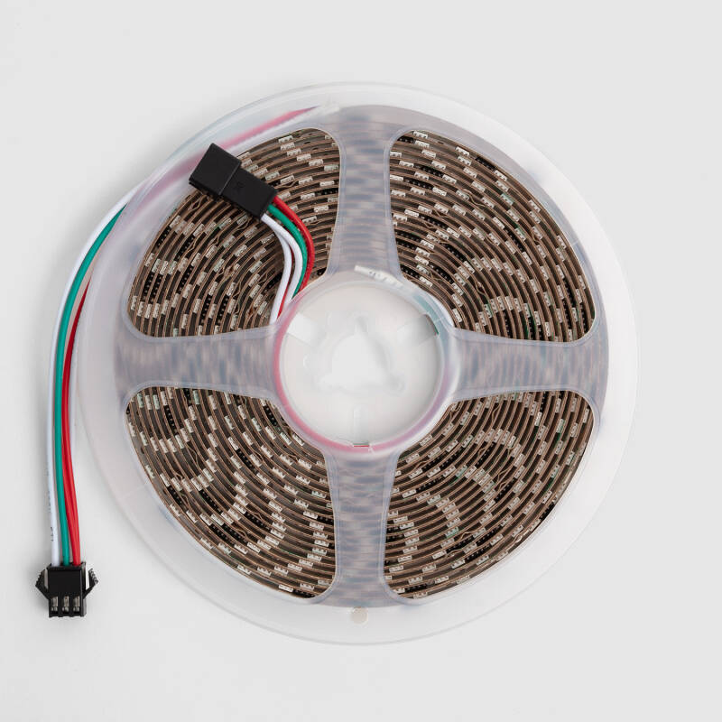 Fita LED Digital SPI 24 V RGBIC SMD, 96 LED/m, 5 m, Largura de 8 mm, Corte a cada 6 cm, IP20