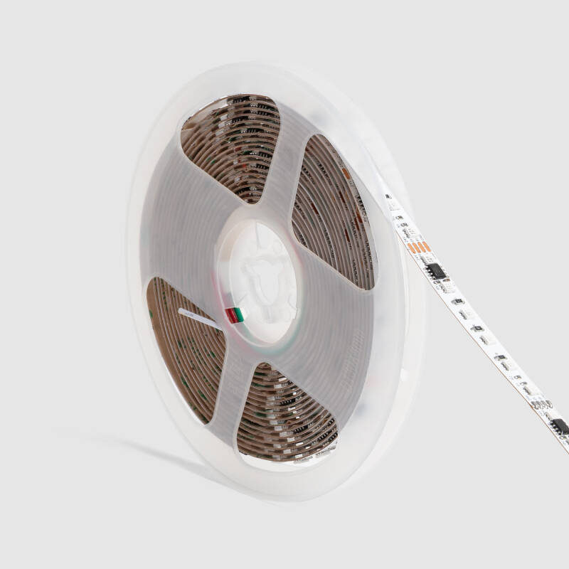 Fita LED Digital SPI 24 V RGBIC SMD, 96 LED/m, 5 m, Largura de 8 mm, Corte a cada 6 cm, IP20