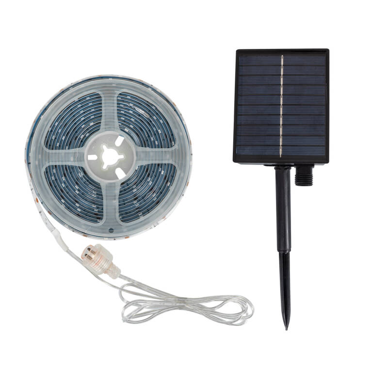 Fita LED Exterior Solar 3.7V DC 30LED/m 5m IP65 Largura 8mm Corte a cada 3cm
