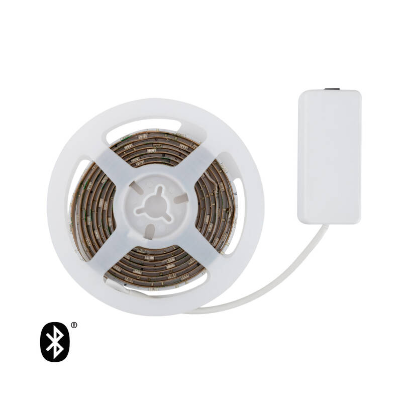 Fita LED RGB Controle por Smartphone Bluetooth 30 LED/m 2m Kit com Fonte de Alimentação