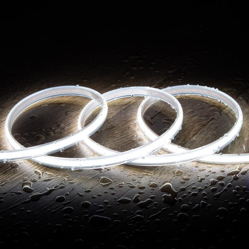 Fita LED Regulável 220V COB 320 LED/m Branco Frio 8W/m 720lm/m Largura 12mm Corte 50cm IP65 CRI90 à Medida