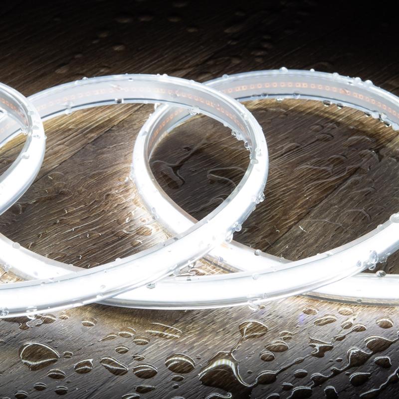 Fita LED Regulável 220V COB 320 LED/m Branco Frio 8W/m 720lm/m Largura 12mm Corte 50cm IP65 CRI90 à Medida
