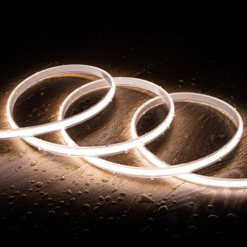 Fita LED Regulável 220V COB Autorrectificada 320 LED/m 8W/m 720 lm/m Largura 12mm Corte 50cm IP65 CRI90 à Medida