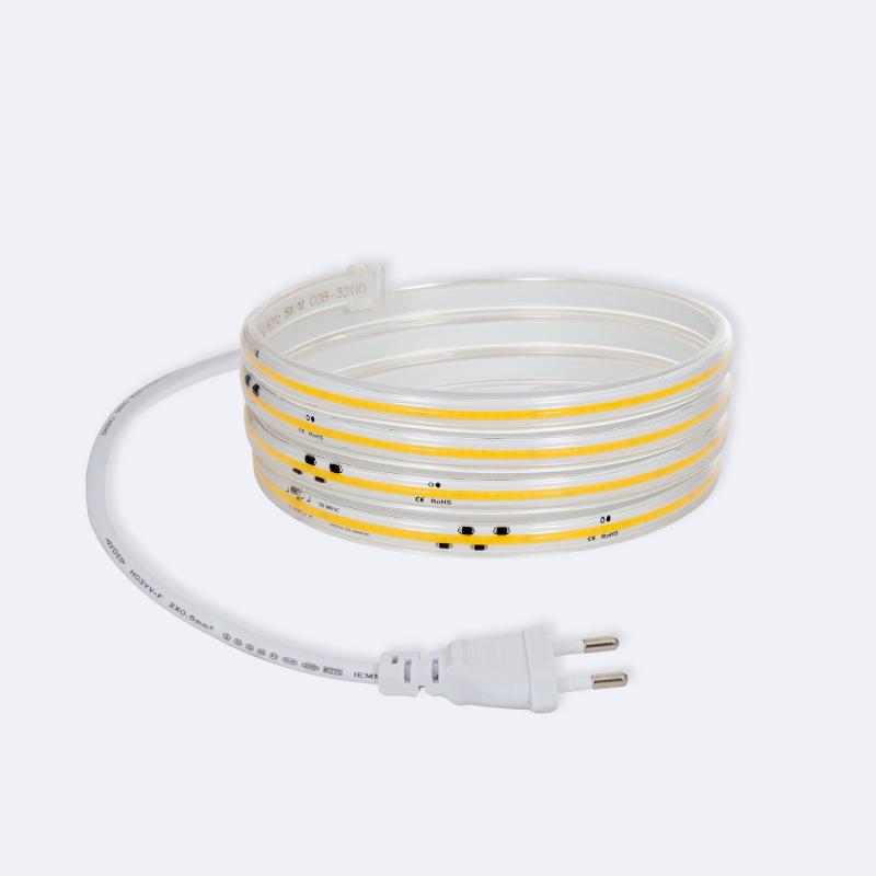 Fita LED Regulável 220V COB Autorrectificada 320 LED/m 8W/m 720 lm/m Largura 12mm Corte 50cm IP65 CRI90 à Medida