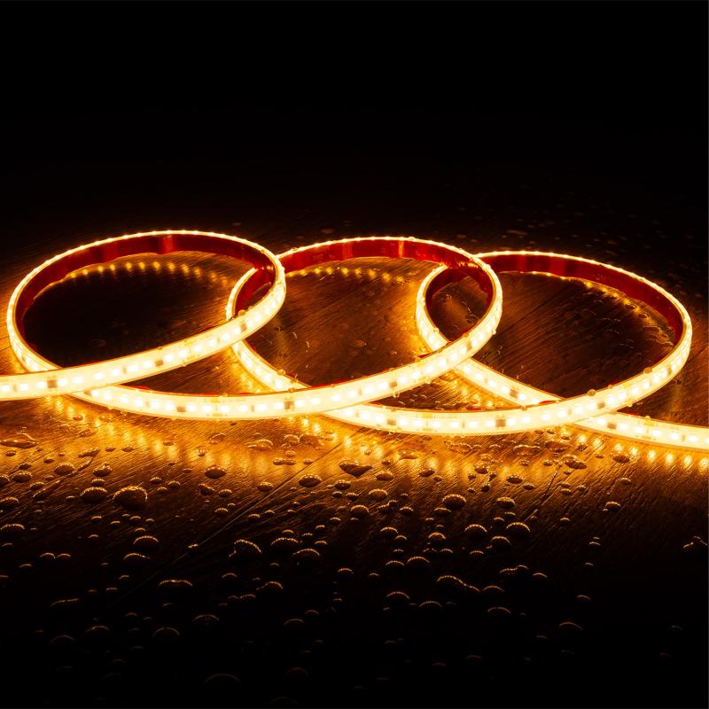 Fita LED Regulável 220V SMD Autorectificada 120 LED/m 14W/m 1680lm/m SILICONE FLEX Largura 12mm Corte 10cm IP67 à Medida