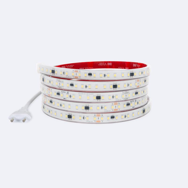 Fita LED Regulável 220V SMD Autorectificada 120 LED/m 14W/m 1680lm/m SILICONE FLEX Largura 12mm Corte 10cm IP67 à Medida