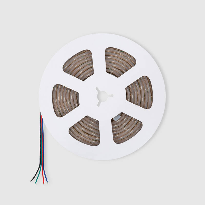 Fita LED 12V RGB SMD 60 LED/m 5m 10W/m Largura 12mm Corte 5cm IP68 SILICONE FLEX