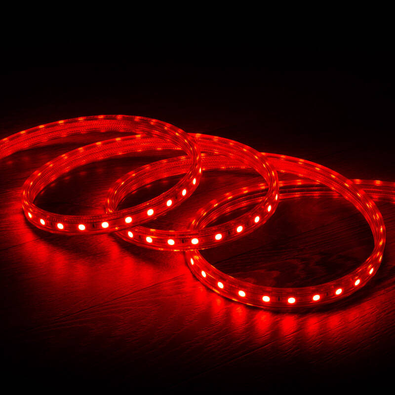 Fita LED RGB 220V SMD 60 LED/m 10W/m Largura 16mm Corte 100cm IP65