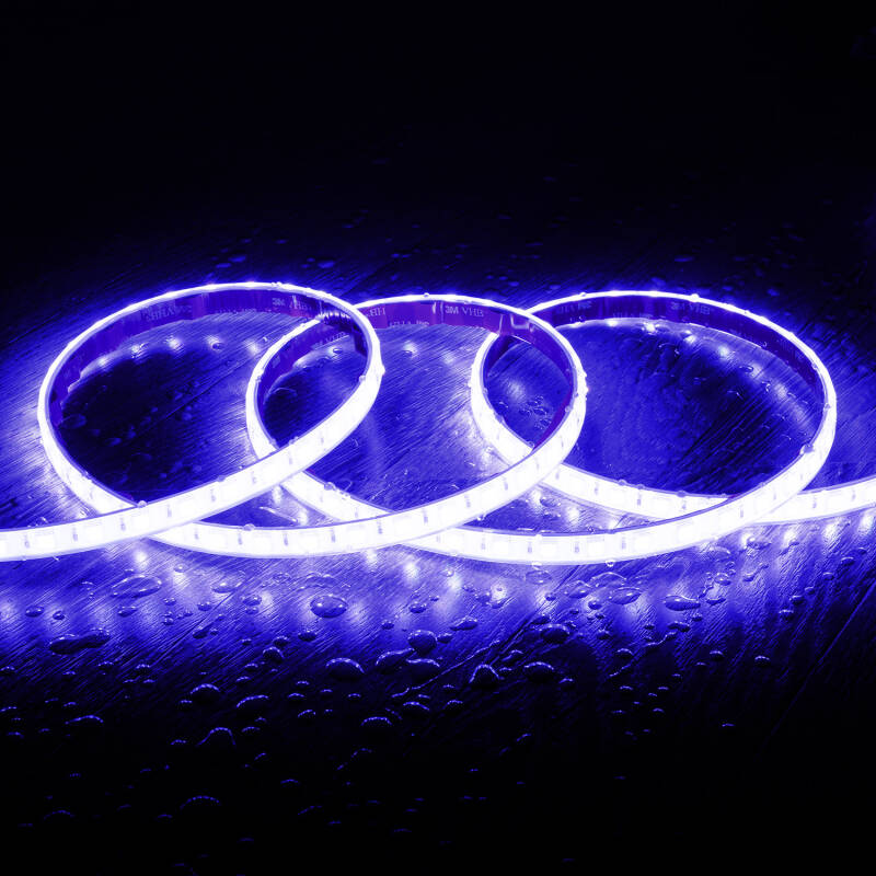Fita LED RGB 220V SMD 60 LED/m 15W/m SILICONE FLEX Largura 12mm Corte 100cm IP67 com Comando à Medida