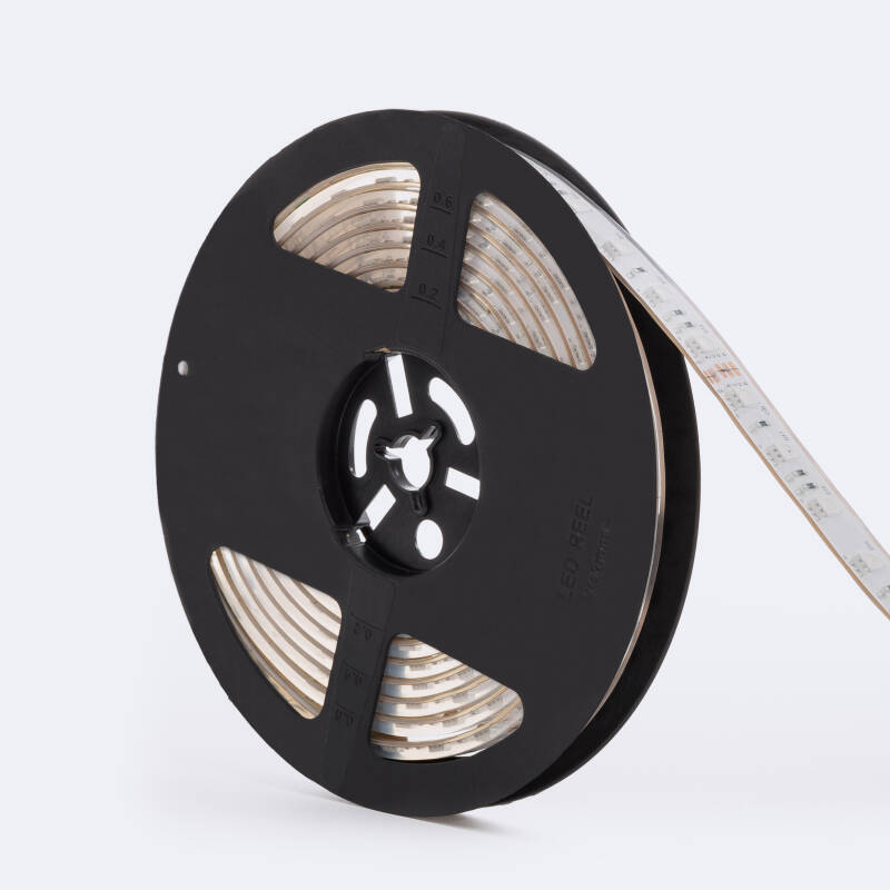 Fita LED RGB 24V DC 60LED/m 5m Submersível IP68 Largura 12mm Corte a cada 10cm