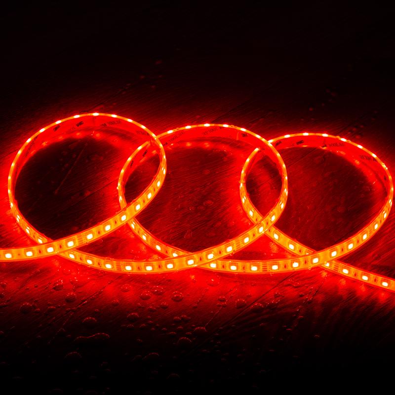 Fita LED 24V RGB SMD 60 LED/m 5m 10W/m Largura 12mm Corte 10cm IP68 SILICONE FLEX