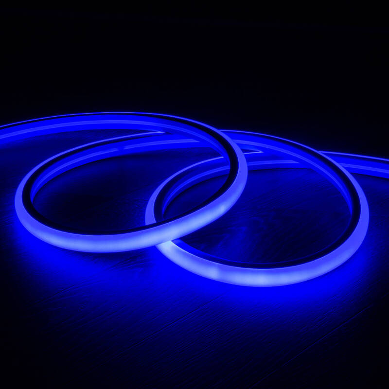 Fita LED Neon Regulável 220 V, Azul, Semicircular, 180 mm, 7,5 W/m, Corte a cada 100 cm, IP67, à Medida