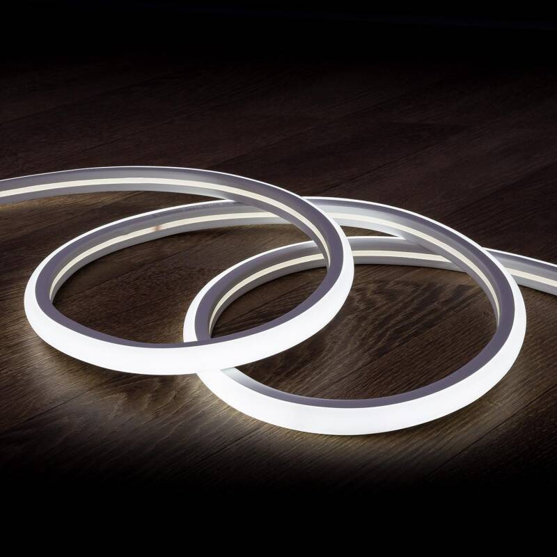 Fita LED Neon Regulável 220V Branco Frio Semicircular 180 7.5W/m Corte 100cm IP67 à Medida