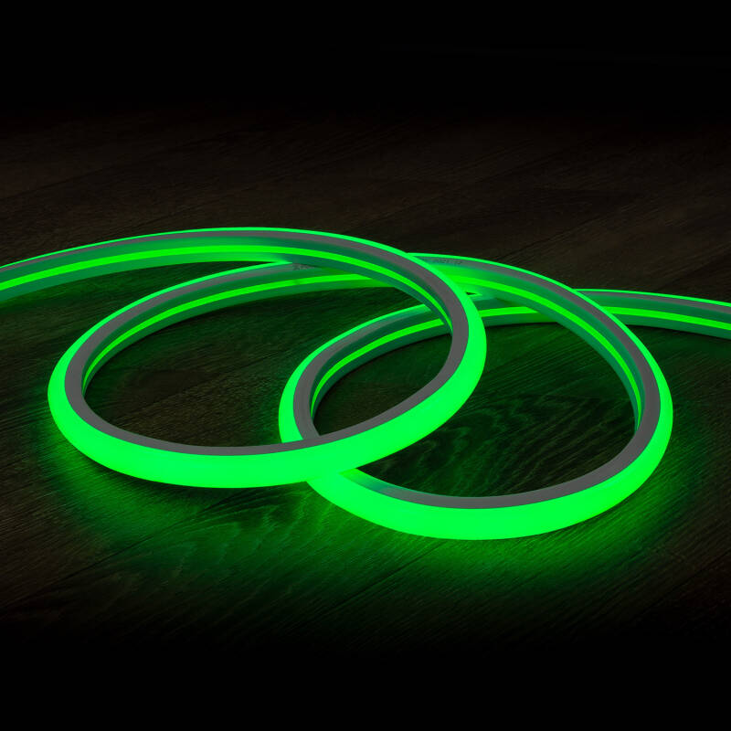 Fita LED Neon Regulável 220 V, Verde, Semicircular, 180 mm, 7,5 W/m, Corte a cada 100 cm, IP67, à Medida