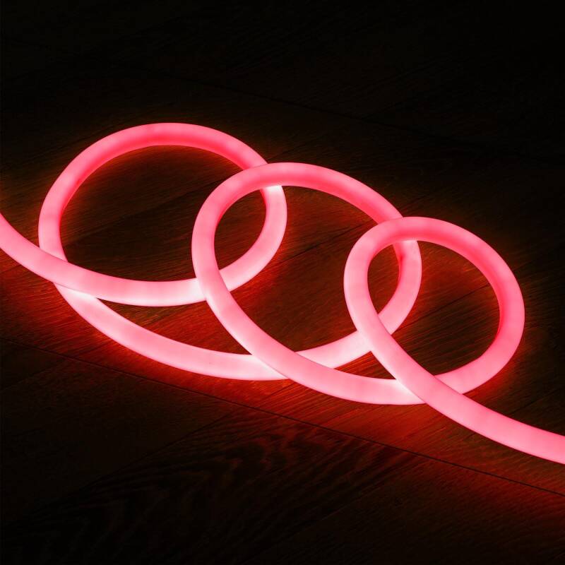 Fita LED Neon Regulável 220V Vermelho Circular 360 9W/m Corte 100cm IP67 à Medida