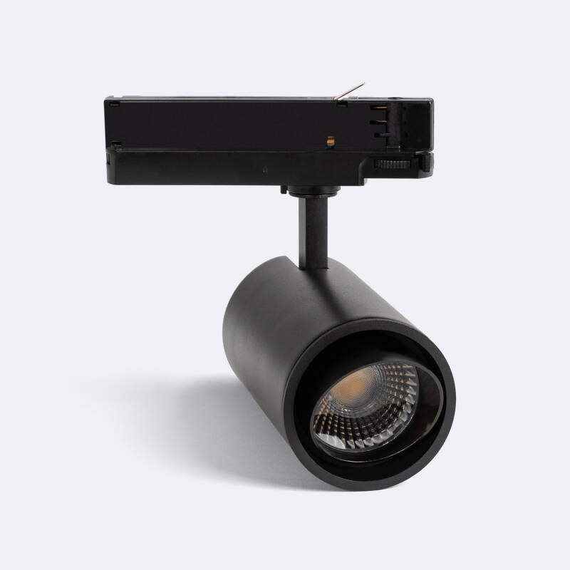 Foco Calha LED Trifásico 20W Fasano Cilindro Bisel Regulável Preto