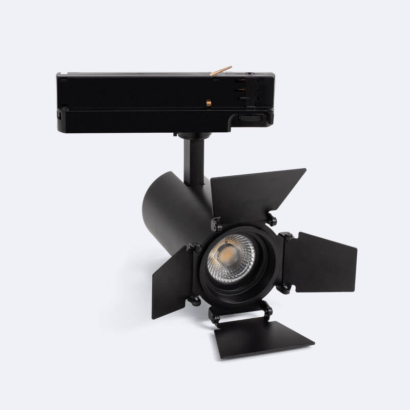 Foco Calha LED Trifásico 20W Fasano Cinema CCT Seleccionável Regulável Preto