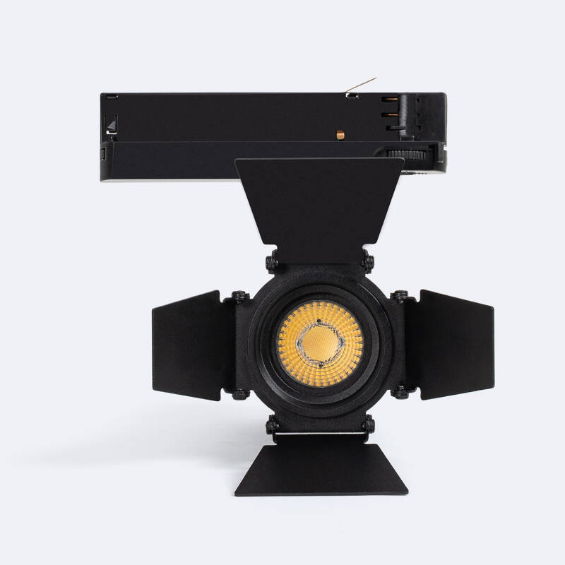 Foco Calha LED Trifásico 20W Fasano Cinema CCT Seleccionável Regulável Preto
