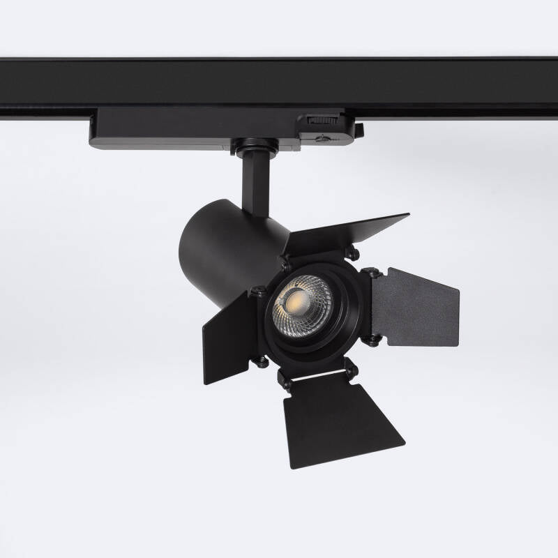Foco Calha LED Trifásico 20W Fasano Cinema CCT Seleccionável Regulável Preto