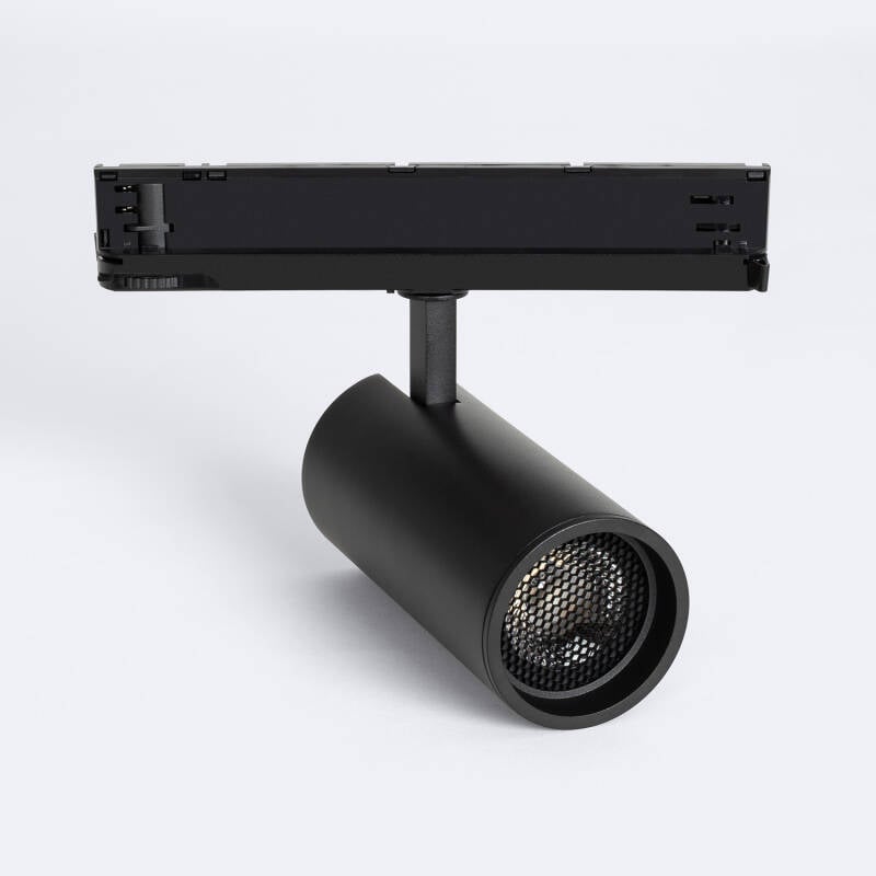 Foco Calha LED Trifásico 30W Fasano Anti-reflexos CCT Seleccionável Regulável DALI Preto