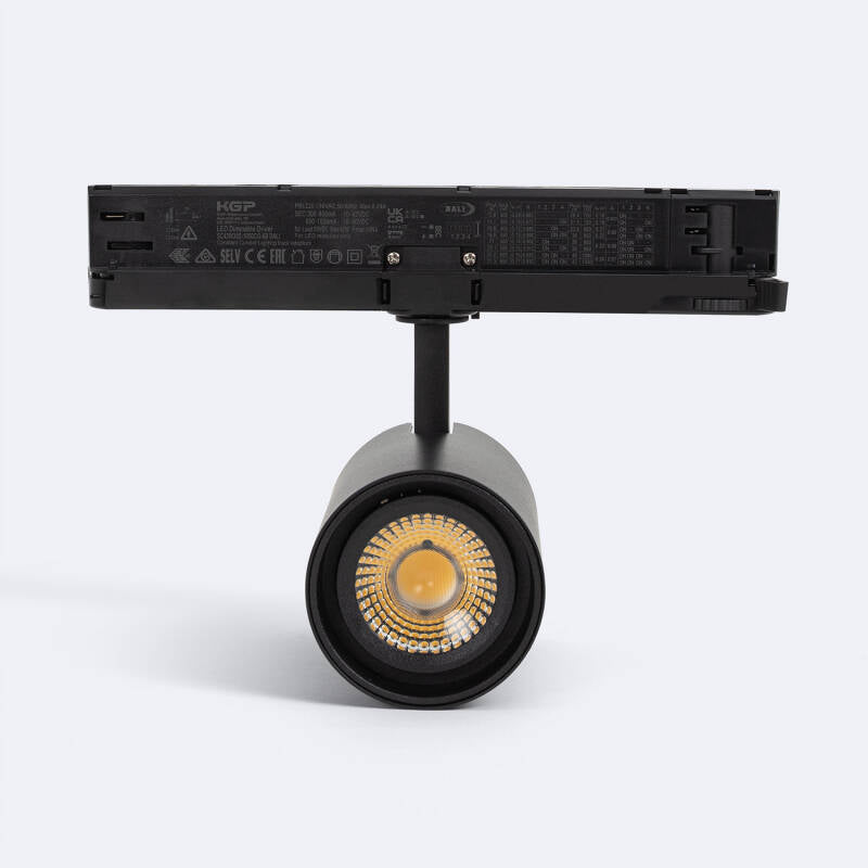 Foco Calha LED Trifásico 30W Fasano CCT Seleccionável Regulável DALI Preto
