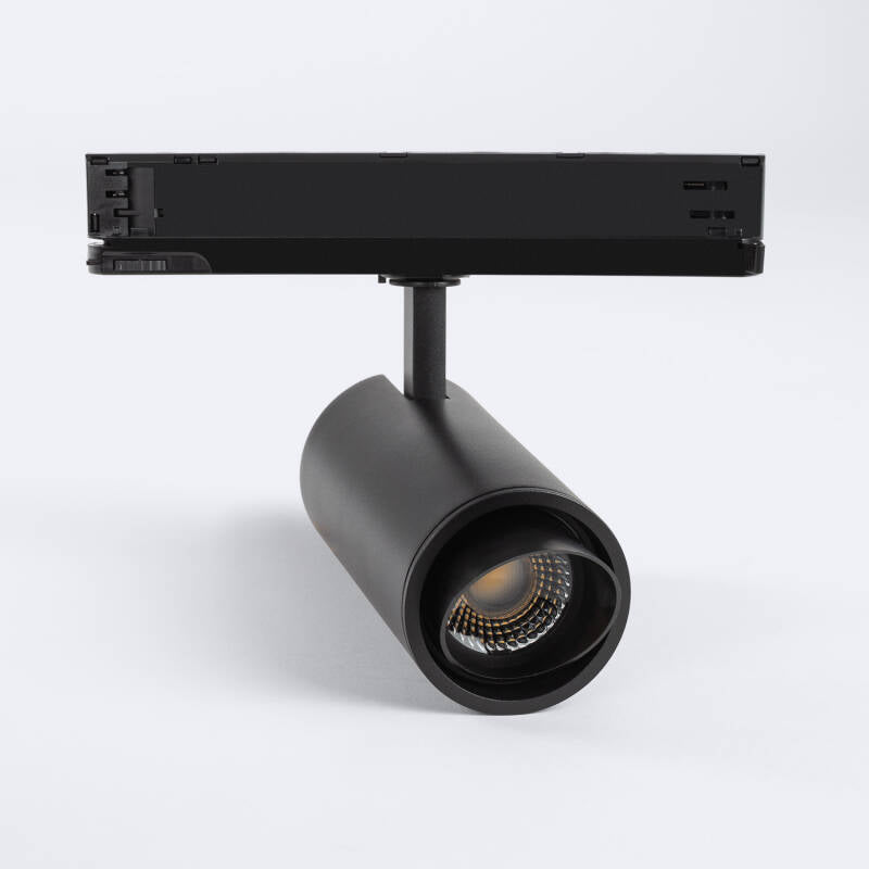 Foco Calha LED Trifásico 30W Fasano Cilíndrico Bisel CCT Seleccionável Regulável DALI Preto