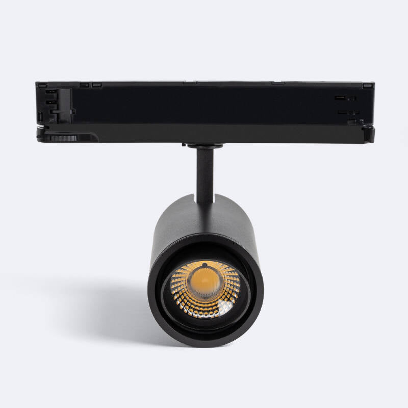 Foco Calha LED Trifásico 30W Fasano Cilíndrico Bisel CCT Seleccionável Regulável DALI Preto