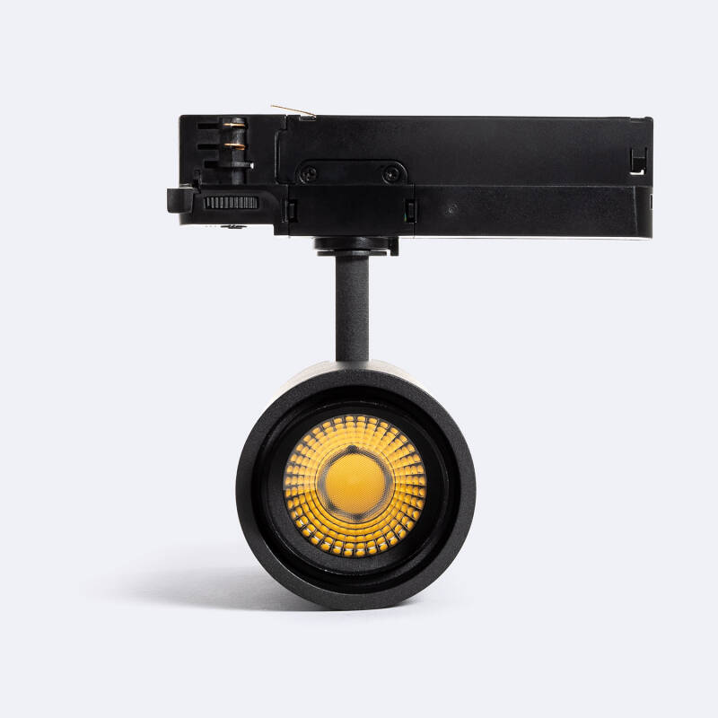 Foco Calha LED Trifásico 30W Fasano Cilíndrico Bisel CCT Seleccionável Regulável Preto
