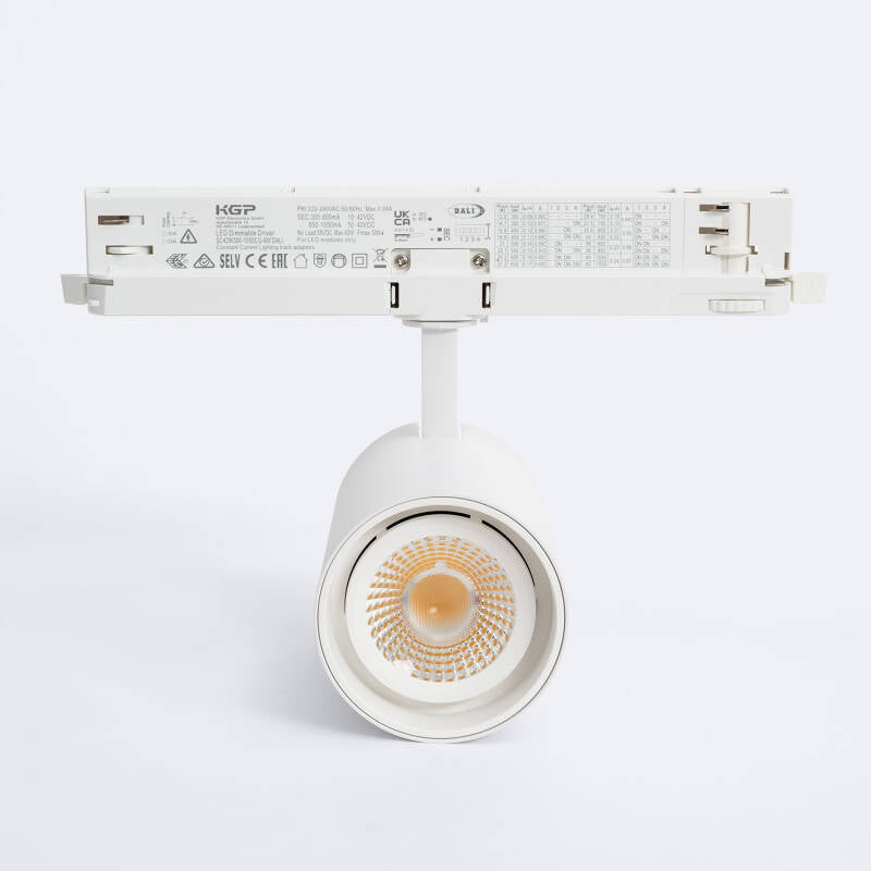 Foco Calha LED Trifásico 30W Fasano Regulável DALI Branco