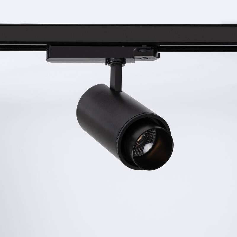 Foco Calha LED Trifásico 40W Fasano Cilíndrico CCT Seleccionável Regulável Preto