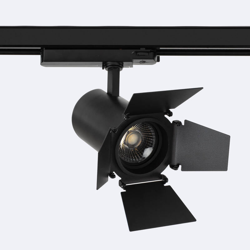 Foco Calha LED Trifásico 40W Fasano Cinema Regulável Preto