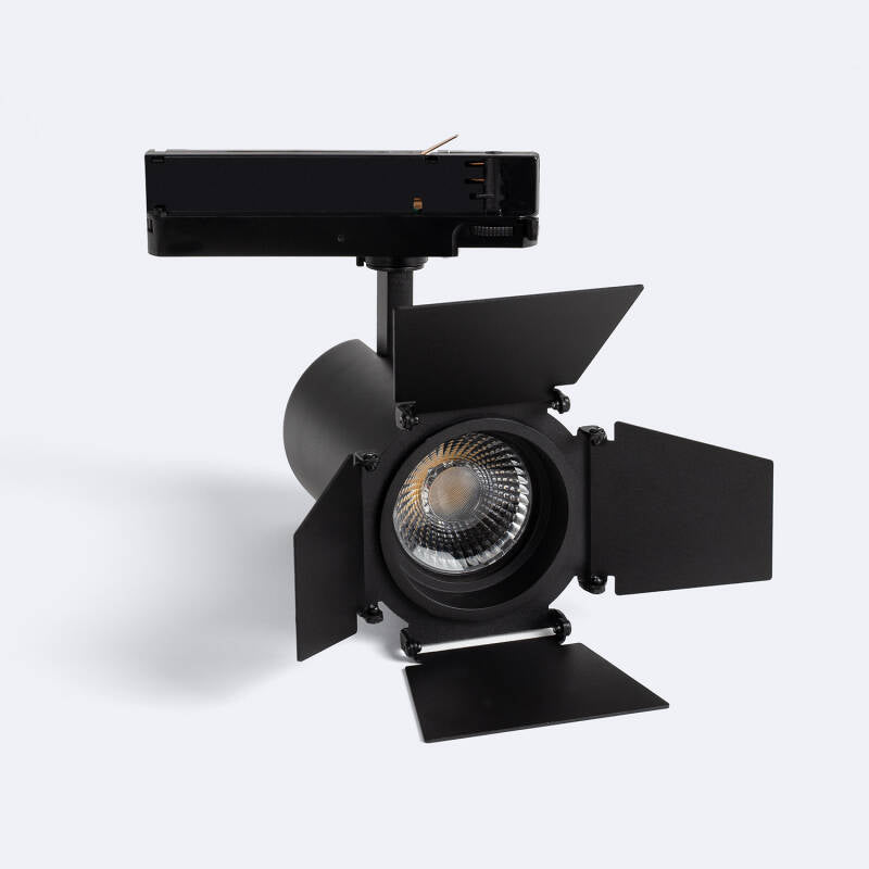 Foco Calha LED Trifásico 40W Fasano Cinema Regulável Preto