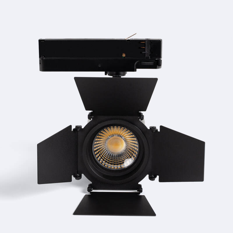 Foco Calha LED Trifásico 40W Fasano Cinema Regulável Preto