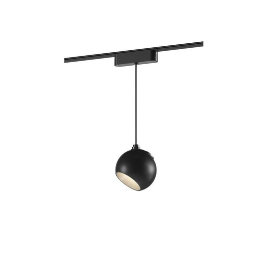 Foco Calha Suspenso Côncavo LED Magnético 25mm SuperSlim 12W 48V Preto Ø100mm