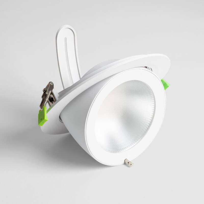 Downlight LED 48W Circular Orientável com chip OSRAM 120 lm/W LIFUD, diâmetro de Corte Ø 200 mm