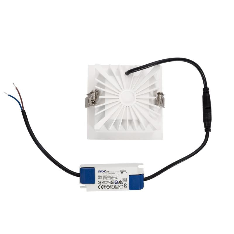 Downlight LED 10W Quadrado Premium CRI90 LIFUD Corte 100x100 mm