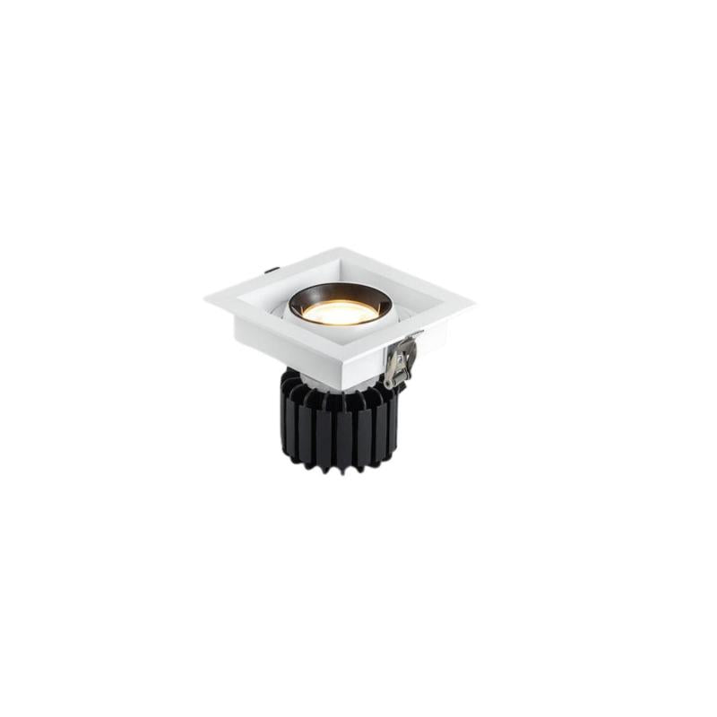 Foco Downlight LED 12W COB Direccionável 360º Quadrado Corte 100x100 mm CRI90 Expert Color No Flicker