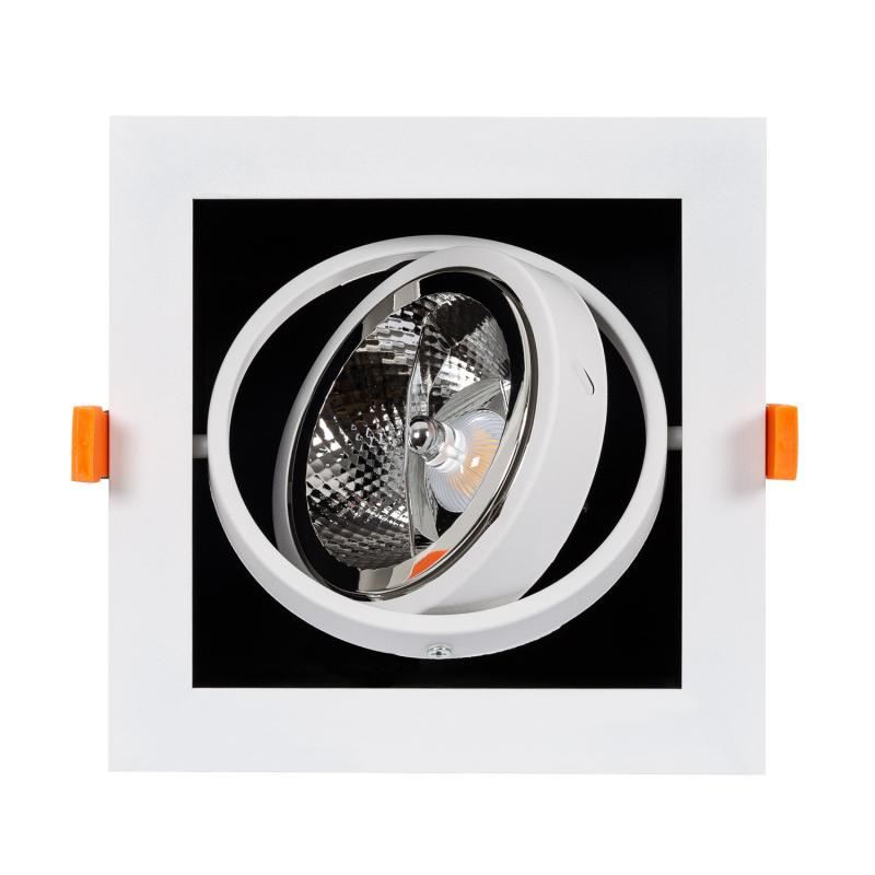 Foco Downlight LED 15 W Direccionável Kardan Quadrado AR111 Corte 165x165 mm