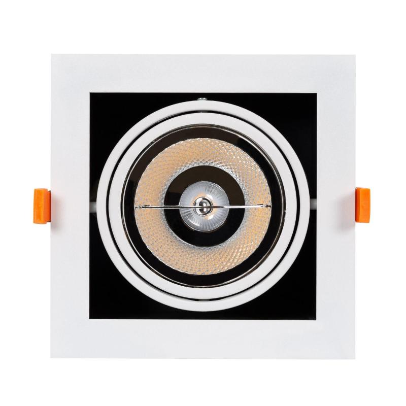 Foco Downlight LED 15 W Direccionável Kardan Quadrado AR111 Corte 165x165 mm