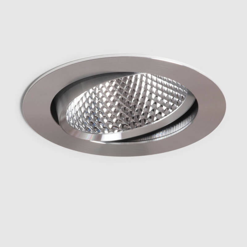 Foco Downlight LED 15W COB Direcionável Circular Prata Corte Ø90 mm CRI90 Expert Color No Flicker