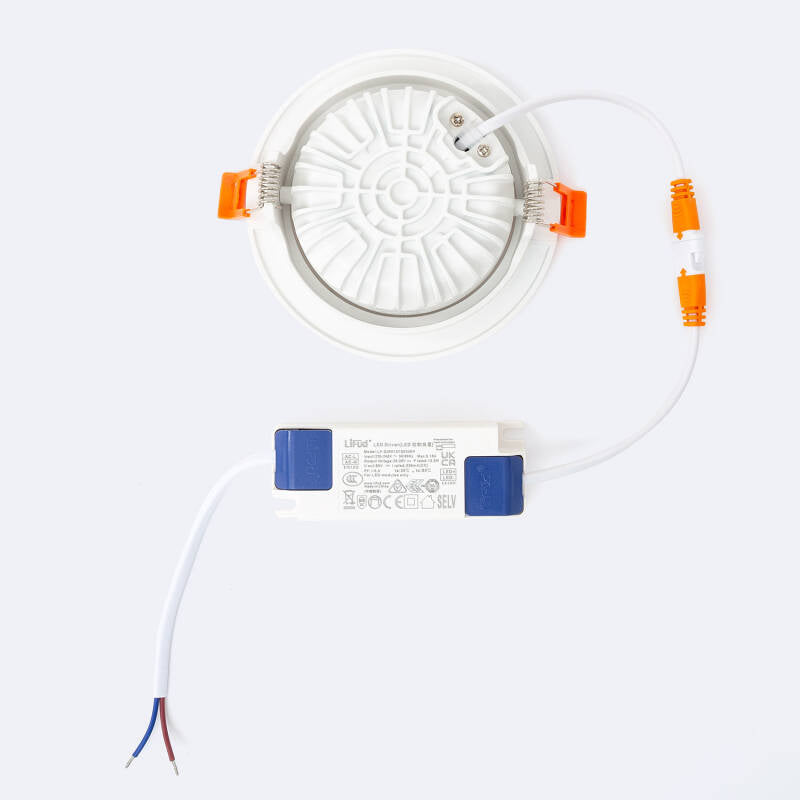 Foco Downlight LED 15W COB Superslim LIFUD Direcionável Circular Branco Corte Ø100 mm CRI90 Expert Color No Flicker
