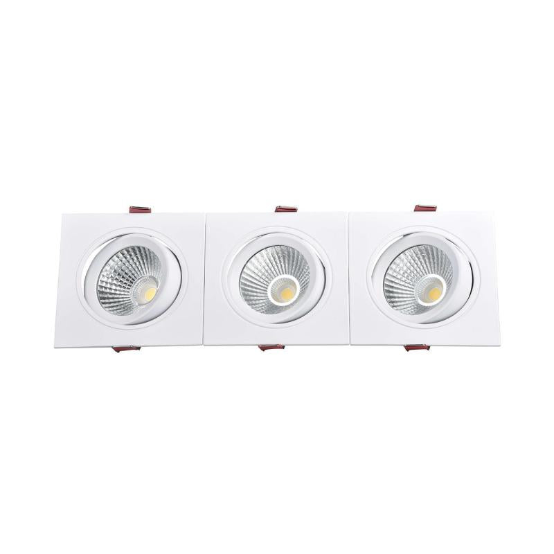 Foco Downlight LED 15W Retangular Triplo New Madison Corte 255x75 mm