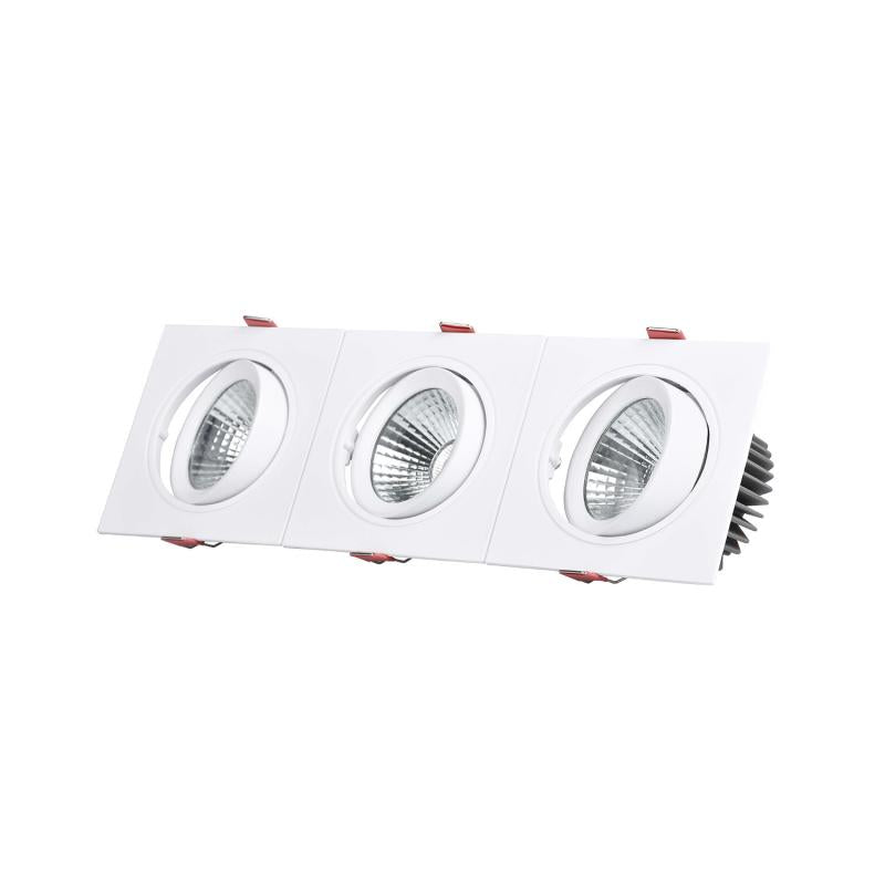 Foco Downlight LED 15W Retangular Triplo New Madison Corte 255x75 mm