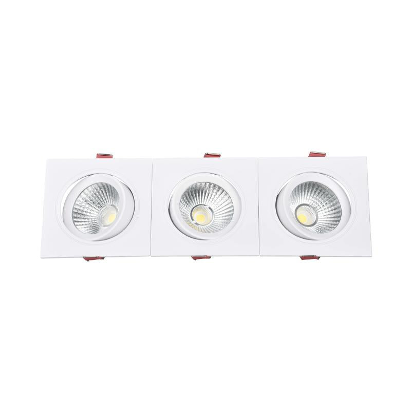 Foco Downlight LED 15W Retangular Triplo New Madison Corte 255x75 mm