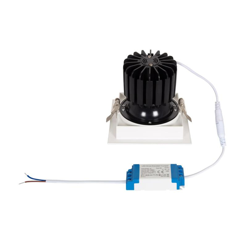 Foco Downlight LED 18W COB Direccionável 360º Quadrado Corte 125x125 mm CRI90 Expert Color No Flicker