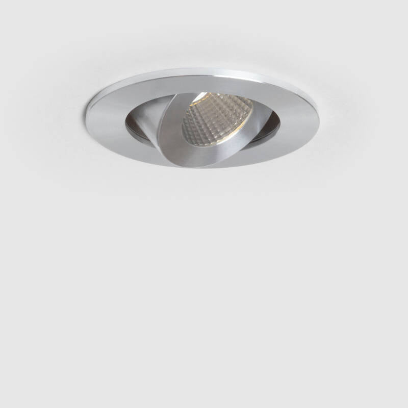 Foco Downlight LED COB Direcionável Circular Prata Corte Ø 45 mm
