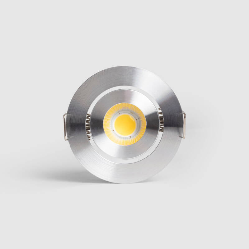 Foco Downlight LED COB Direcionável Circular Prata Corte Ø 45 mm