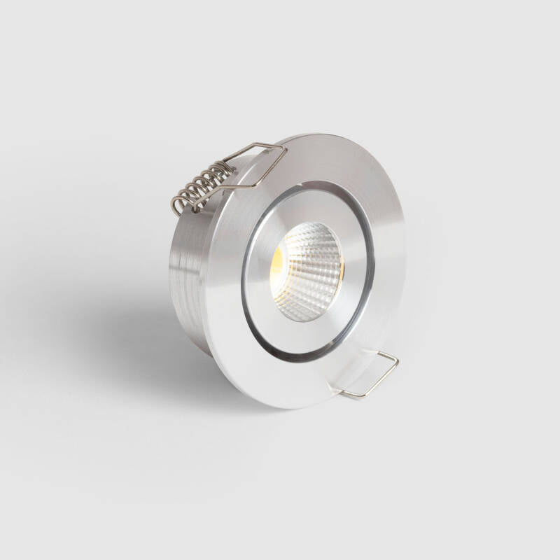 Foco Downlight LED COB Direcionável Circular Prata Corte Ø 45 mm