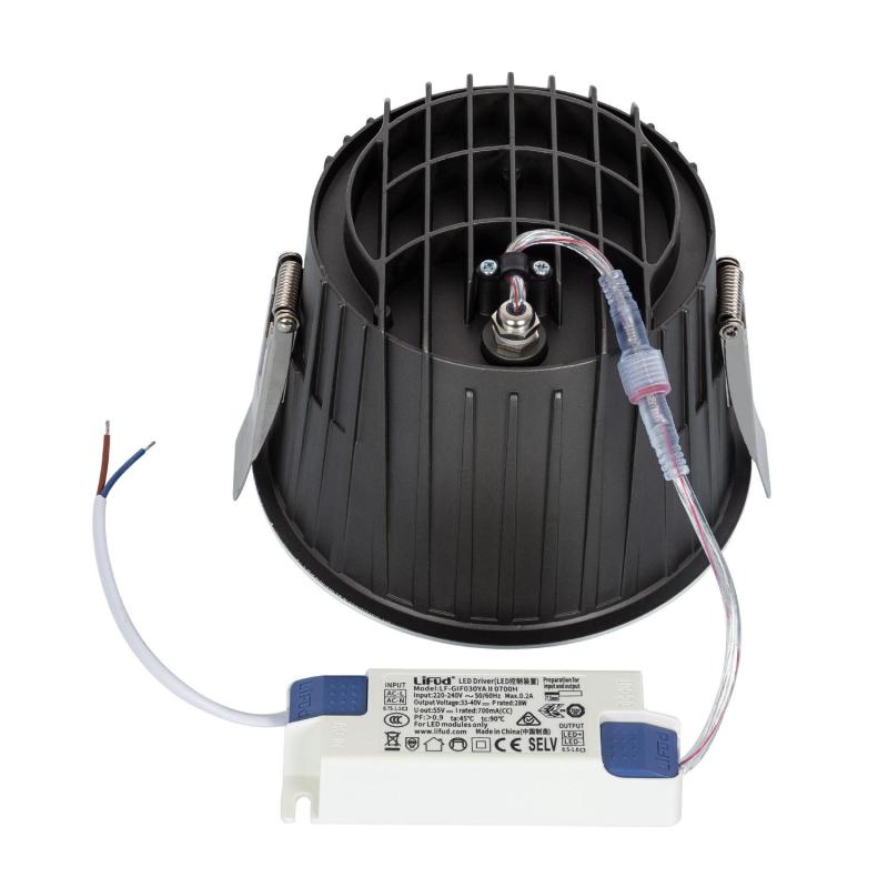 Foco Downlight LED 25W Circular (UGR15) LuxPremium IP65 LIFUD Corte Ø 150 mm