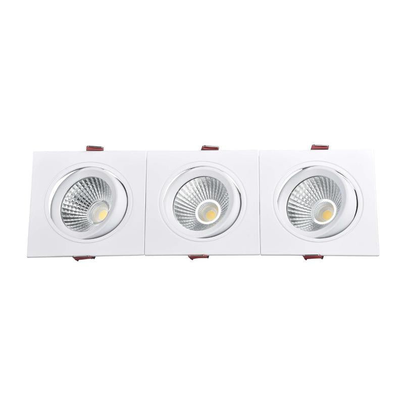 Foco Downlight LED 30W Retangular Triplo New Madison Corte 315x95 mm